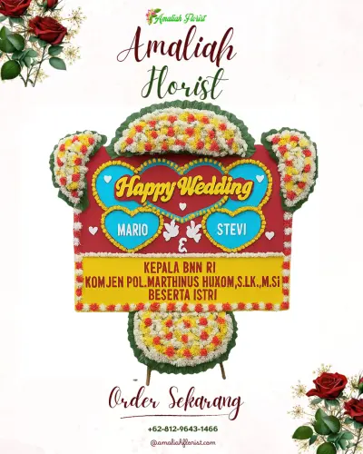 Karangan Papan Bunga Pernikahan di Munduk Bestala